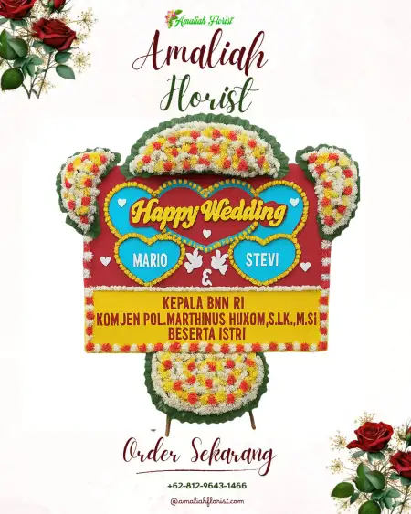 Papan Bunga Pernikahan Burangkeng